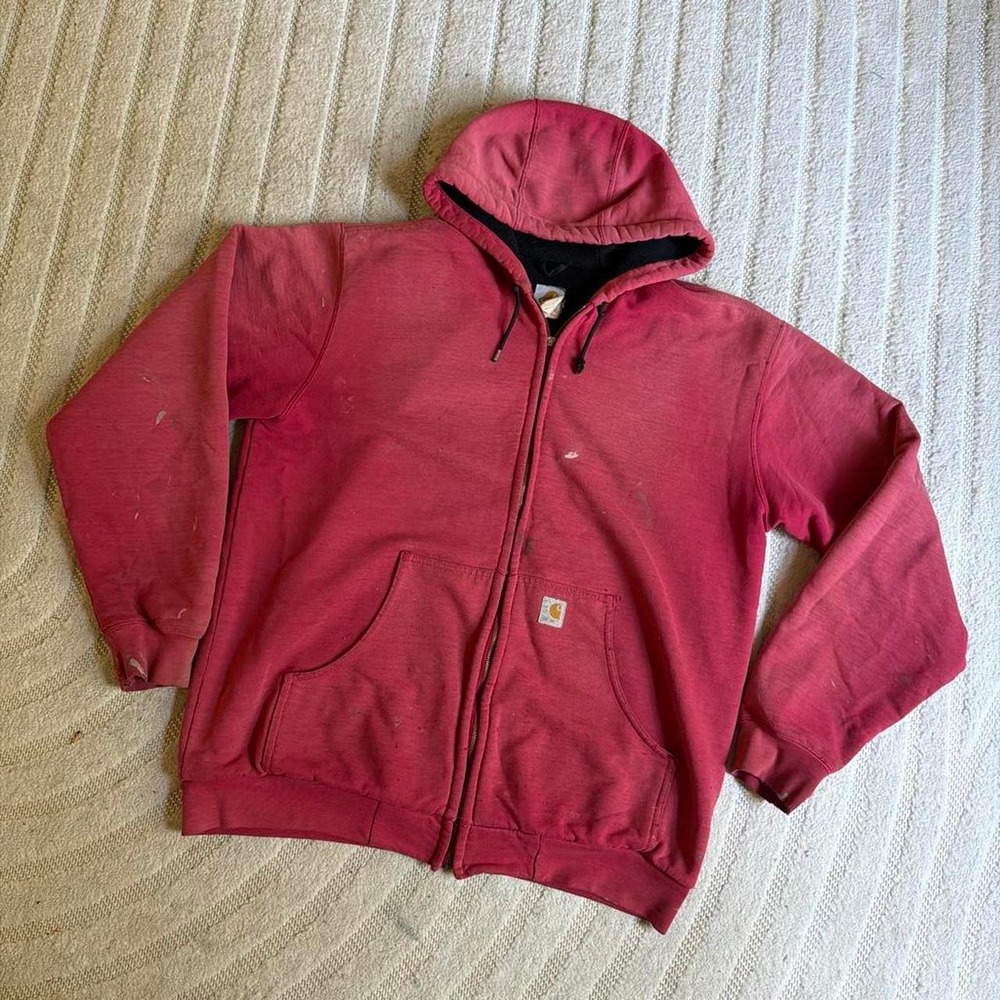 VTG 2006 Carhartt red zip up hoodie size Large Workwear Streetwear Outdoor